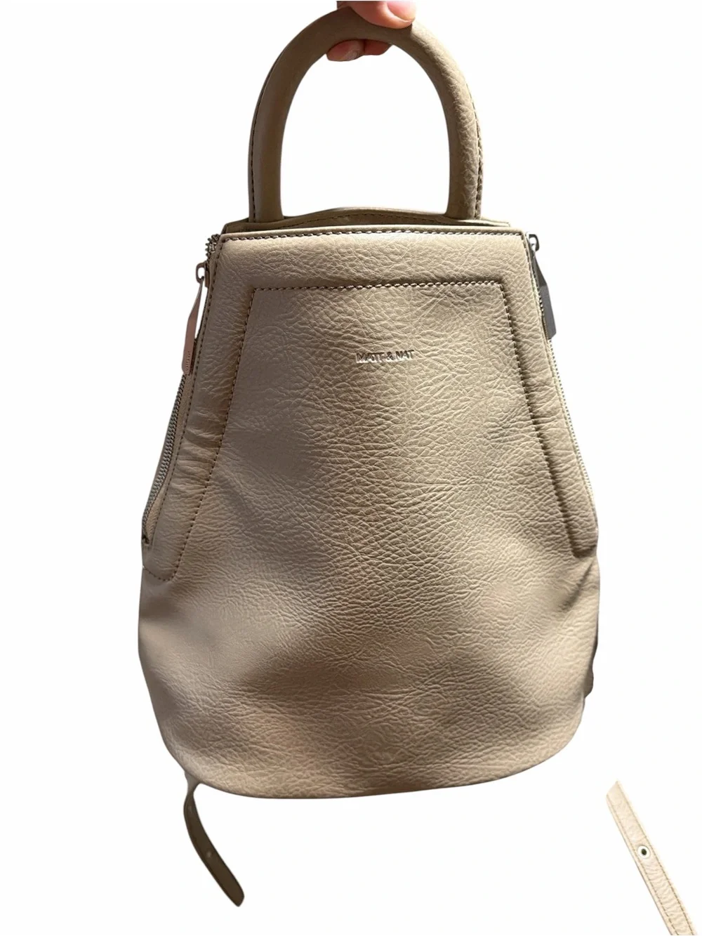Matt & Nat Taupe Beige Top-Handle Backpack
